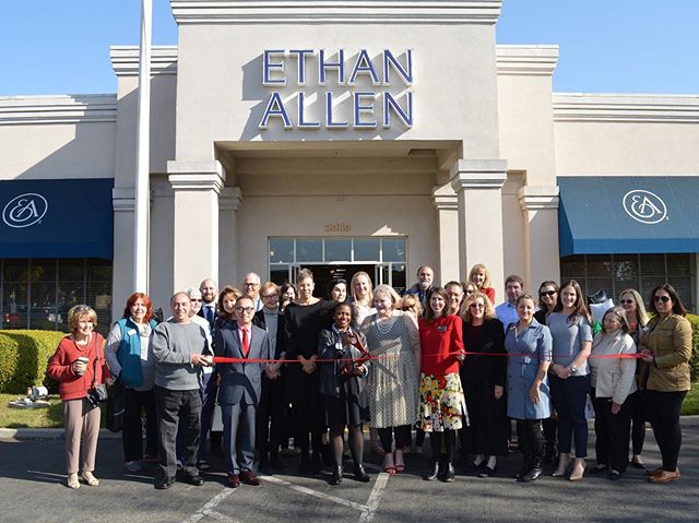 Karin at ribbon cutting at Ethan Allen